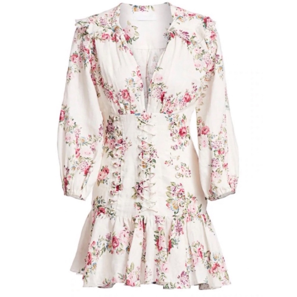 NWOT Zimmermann Honour Corset Printed Mini Dress